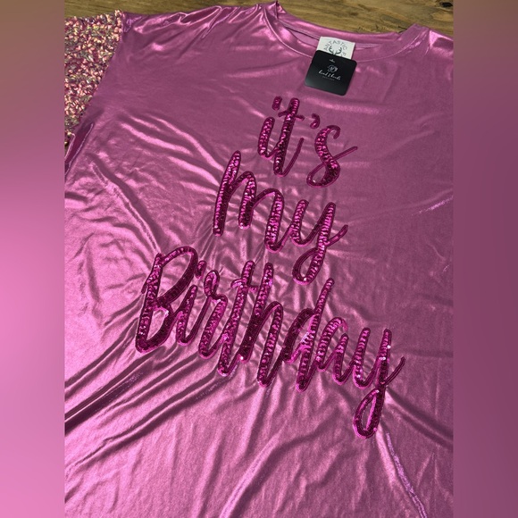 NWT Fantastic Fawn Birthday Princess Pink Sequin It My Birthday Foil Dress - Picture 4 of 8